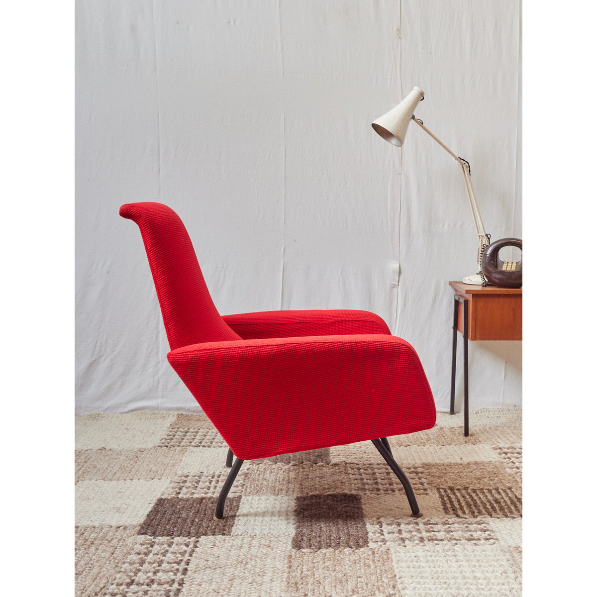 Fauteuil italien rouge Jakob N°971 - Bon état rouge, DEBONGOUT