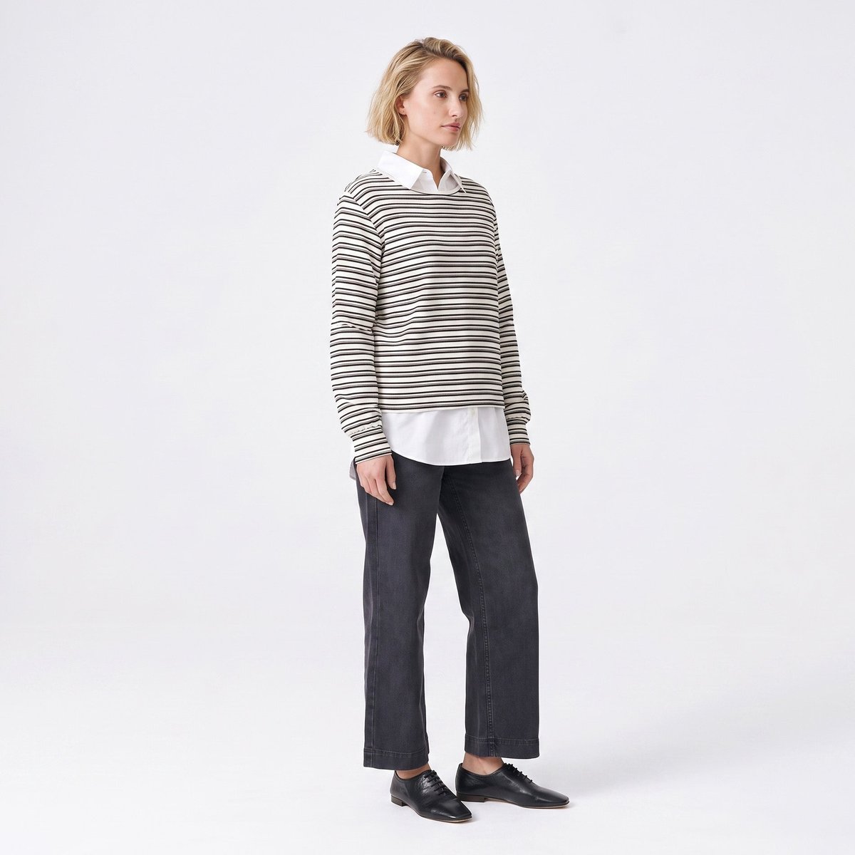 Sweat rayé femme en maille souple TEMIANE cream, ARTLOVE