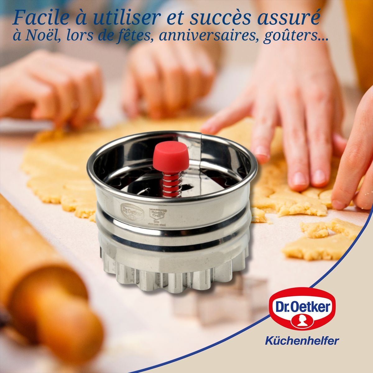 Set de 2 emporte-pièces biscuit linzer NOËL inox, DR OETKER