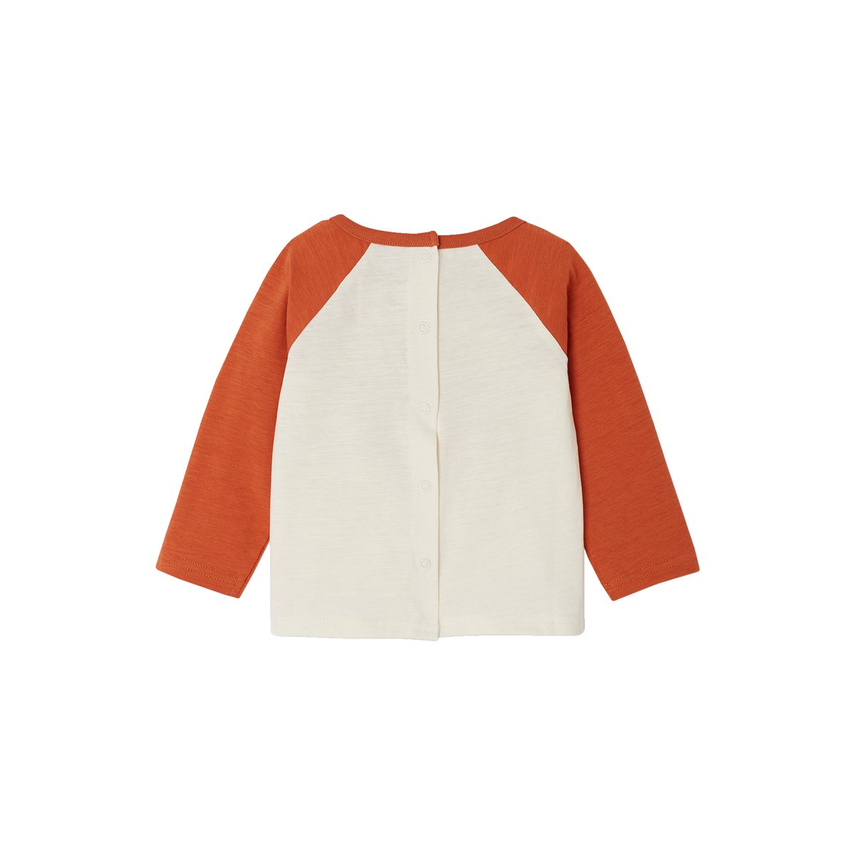 T-shirt colorblock bébé manches longues rouille, VERTBAUDET