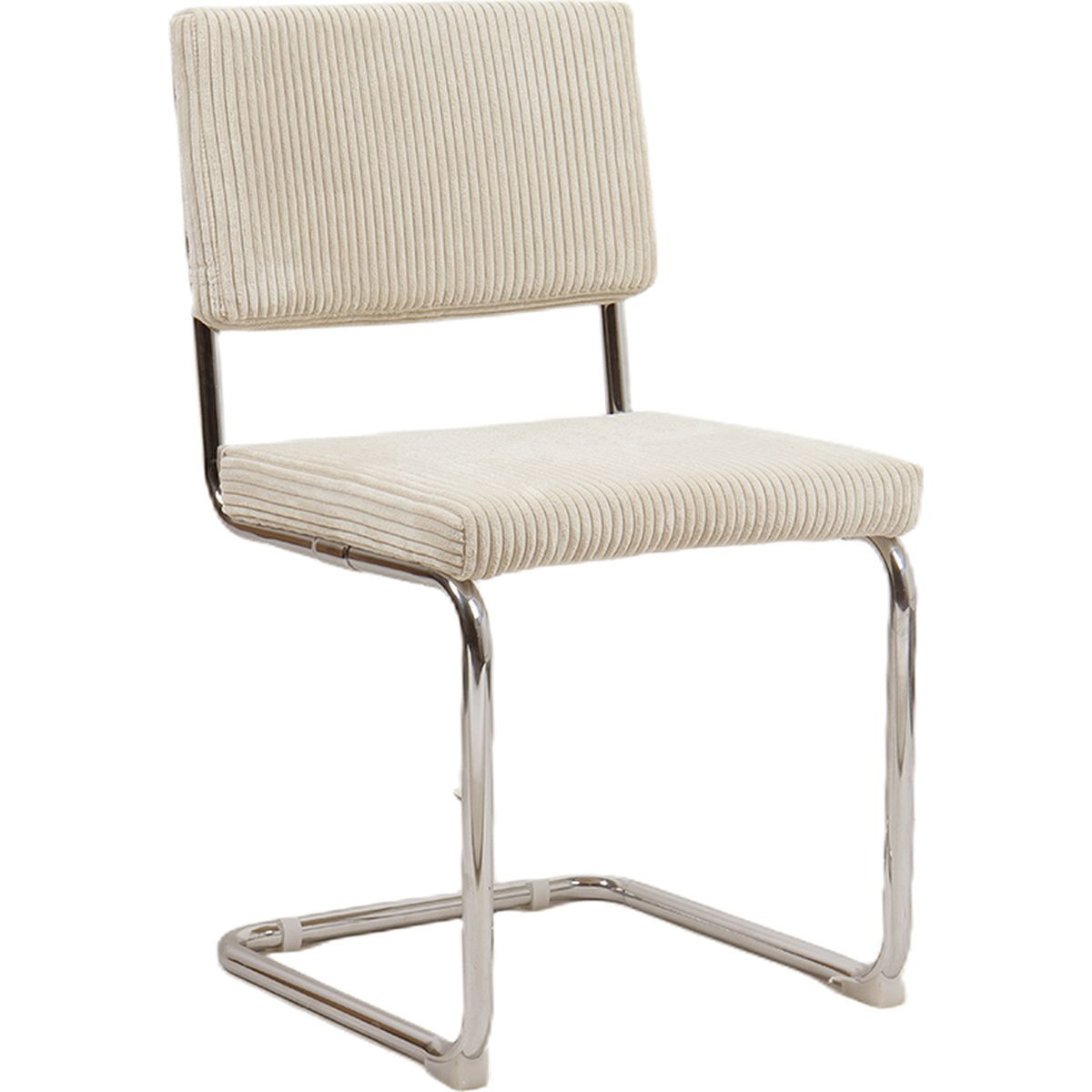 Lot de 2 chaises en velours côtelé et métal chromé - DULCE beige, HOMIFAB