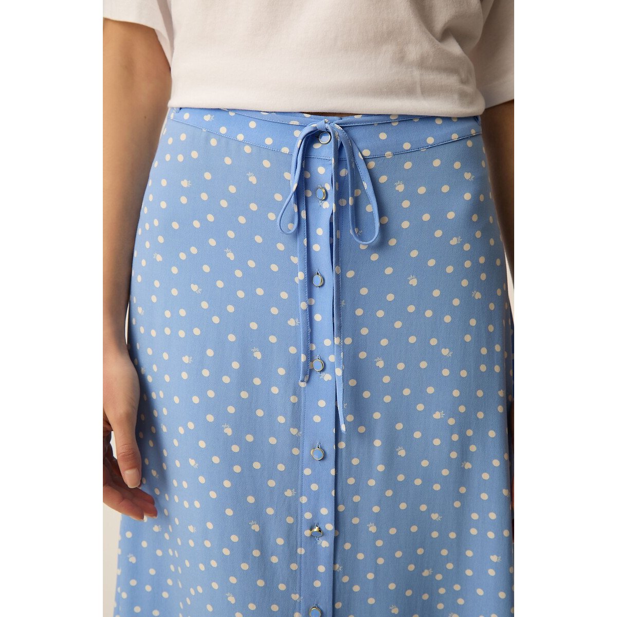 Midirok met stippen, ELIZETTA gestipt blauw, DES PETITS HAUTS