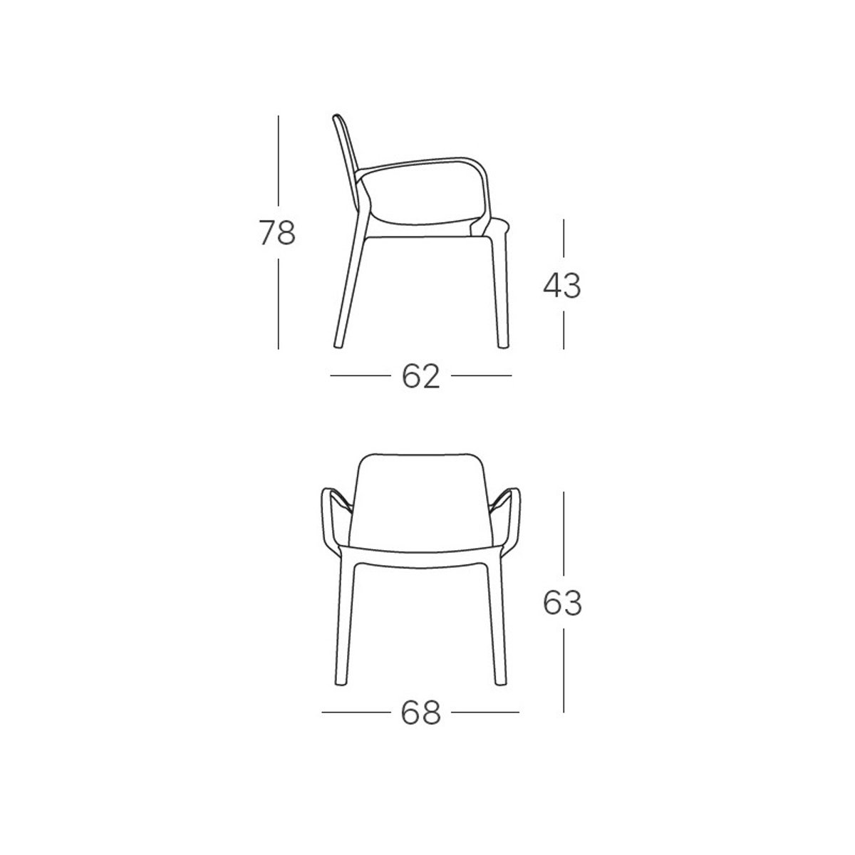 Fauteuil design, GINEVRA blanc, SCAB DESIGN