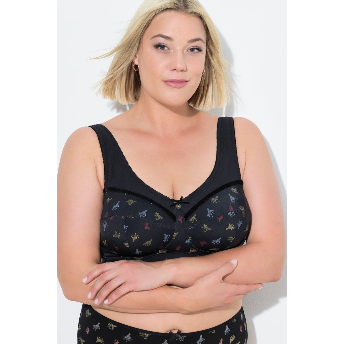 Soutien-gorge de maintien sans armatures noir, ULLA POPKEN