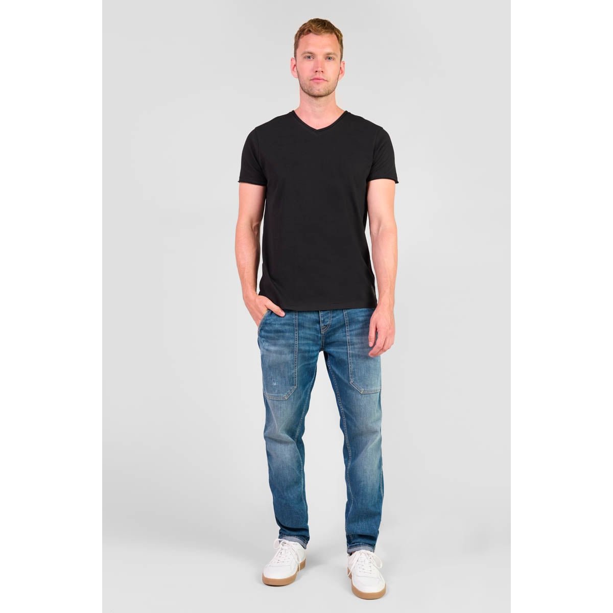 Jeans loose, large loose , longueur 34 blue, LE TEMPS DES CERISES