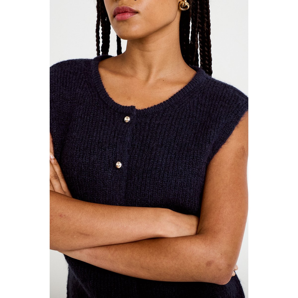 Gilet sans manches bleu marine, CACHE CACHE