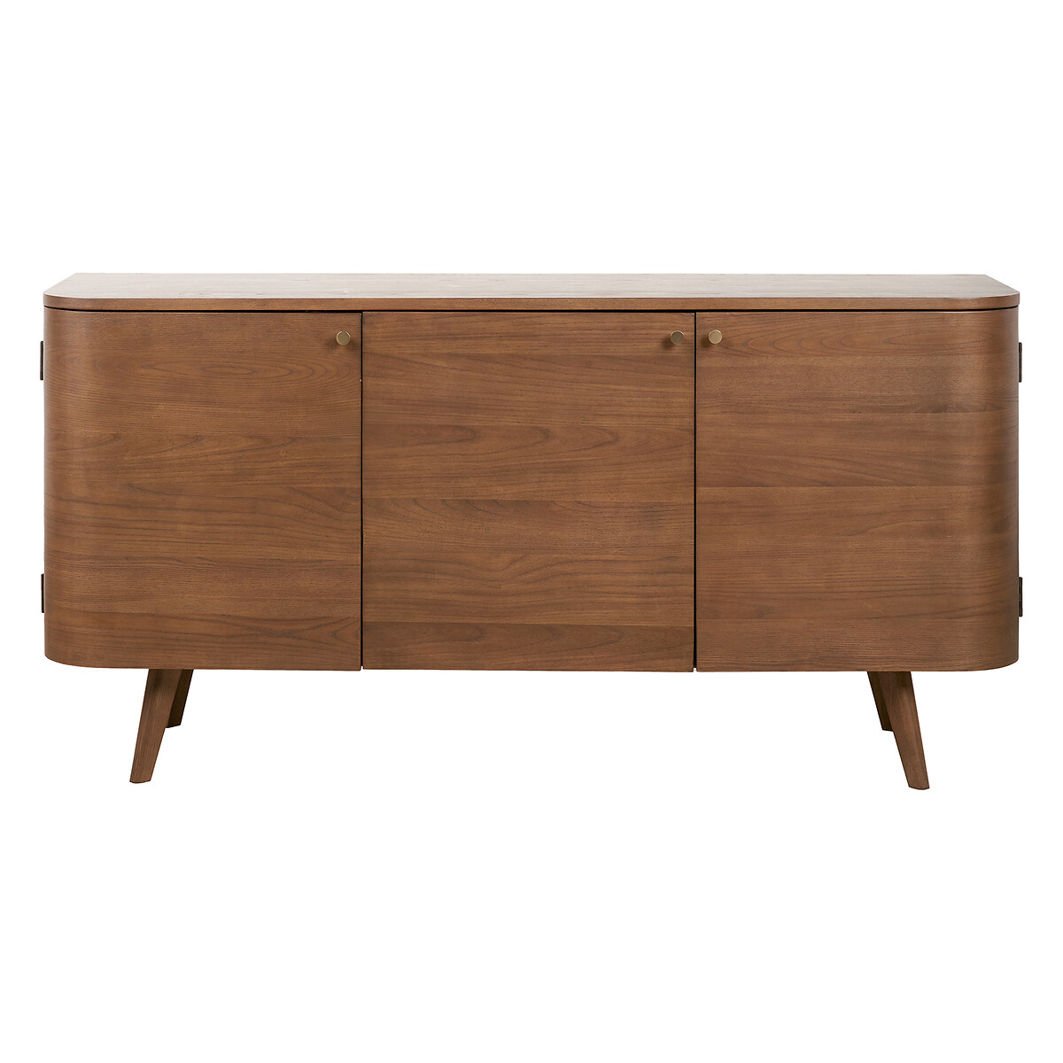 Elion Retro Dark Ash Wood 3 Door Sideboard dark wood, SO'HOME
