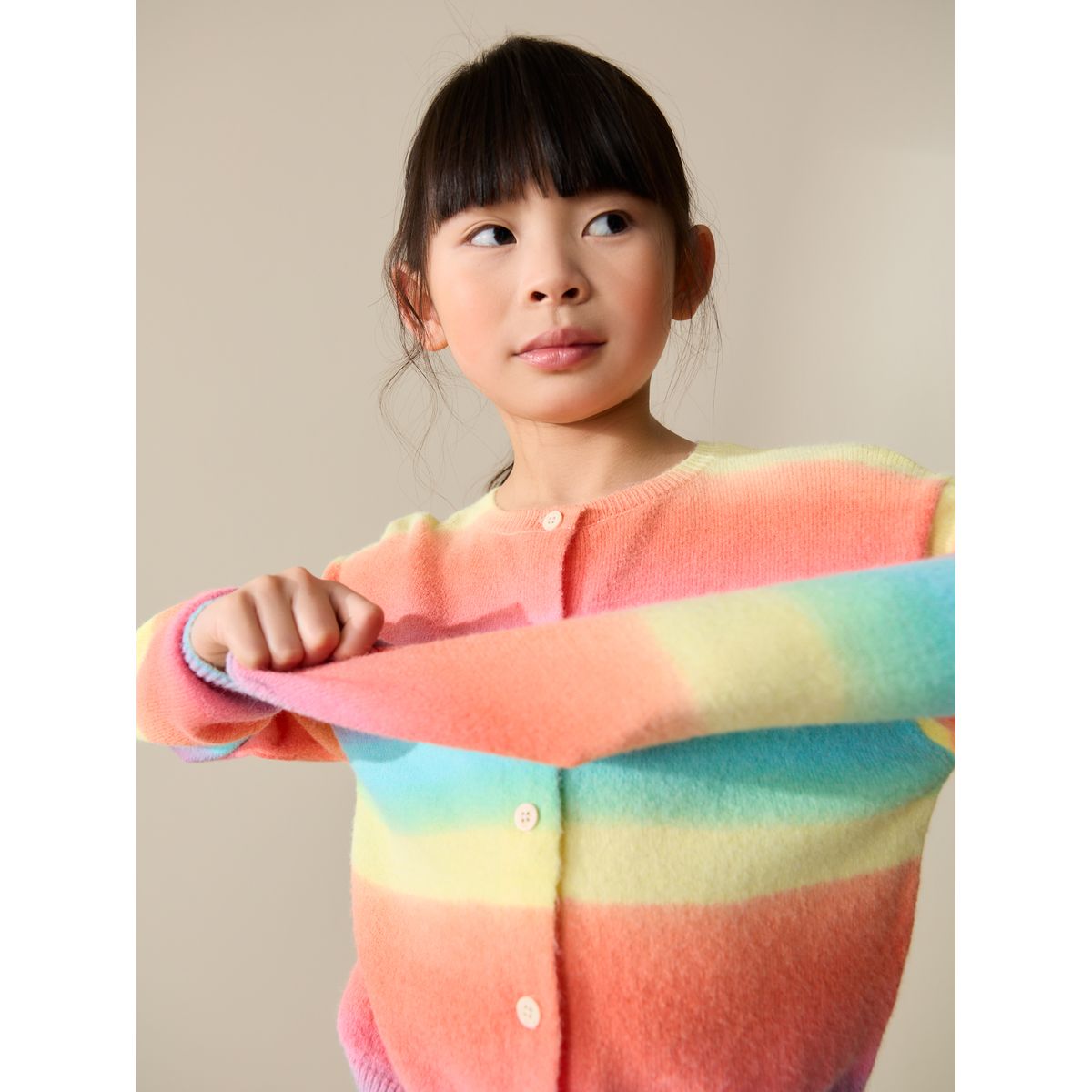 Cardigan à boutons rayure arc-en-ciel, NEXT