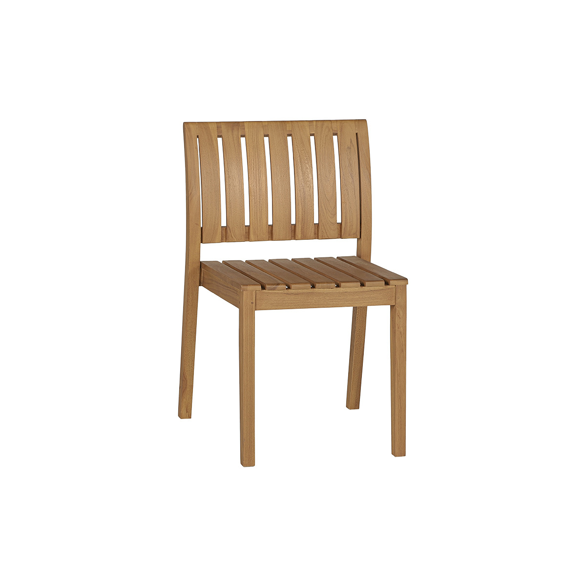 Chaises de jardin empilables en bois teck massif (lot de 2) TECKA couleur unique, MILIBOO