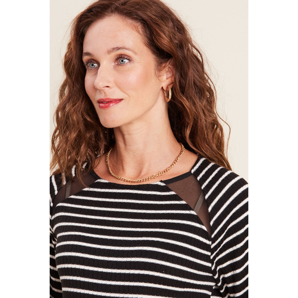 Pull à rayures femme noir, BREAL