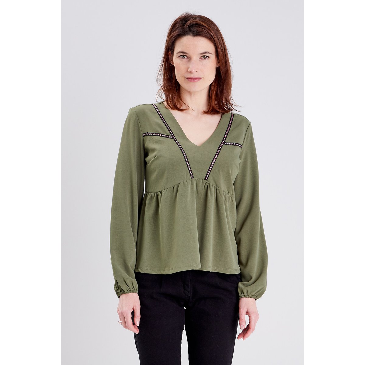 T-shirt manches longues vert kaki, BREAL