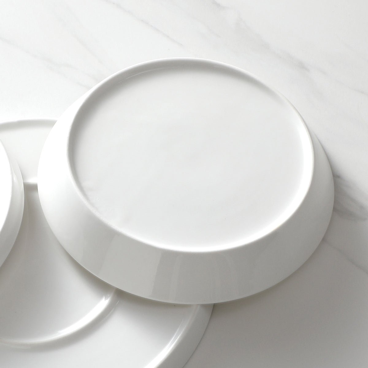 Set de 4 assiettes en porcelaine D20 LOUISE blanc, SIA DECO