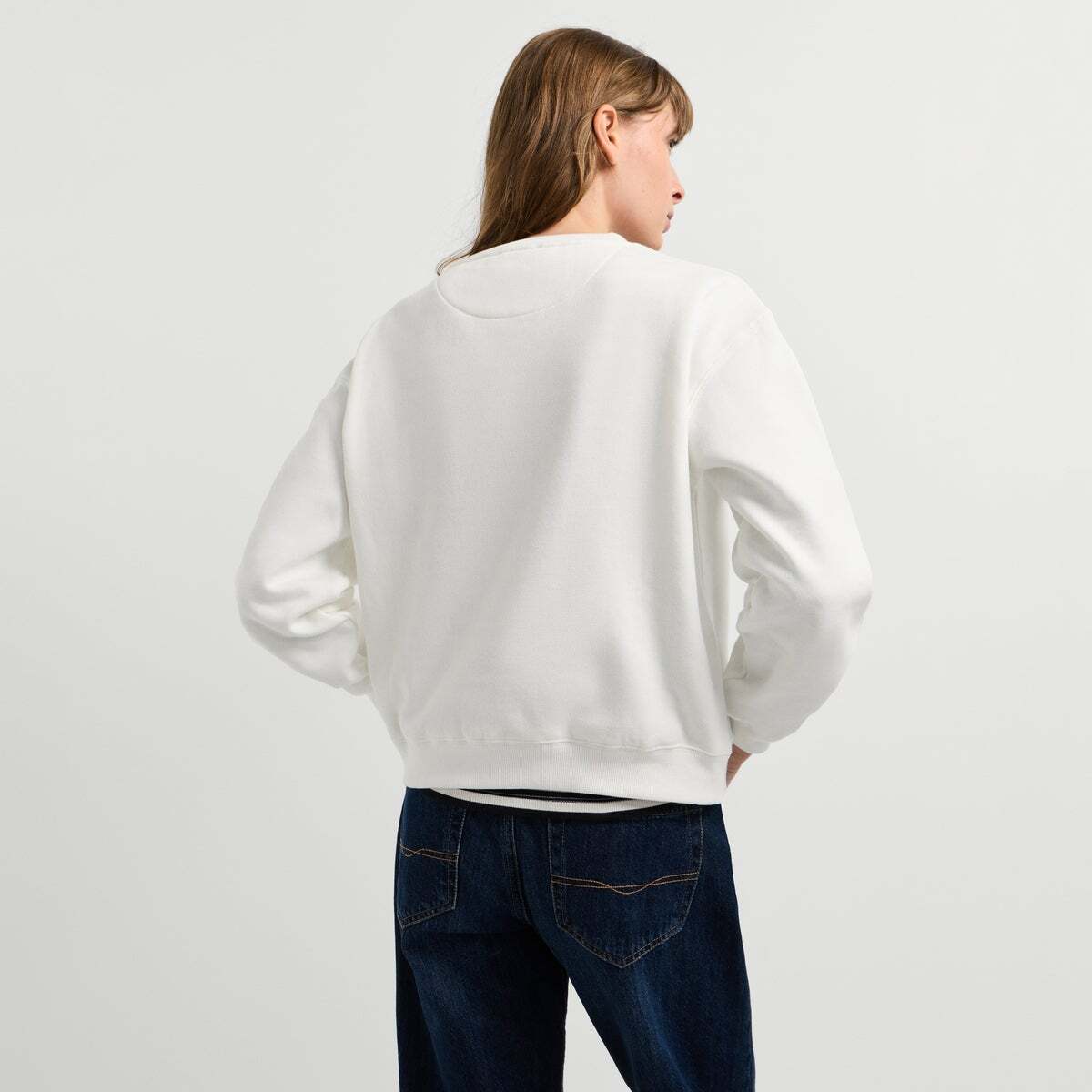 Sweat-Shirt À Col Rond Imprimé blanc cassé, PEPE JEANS