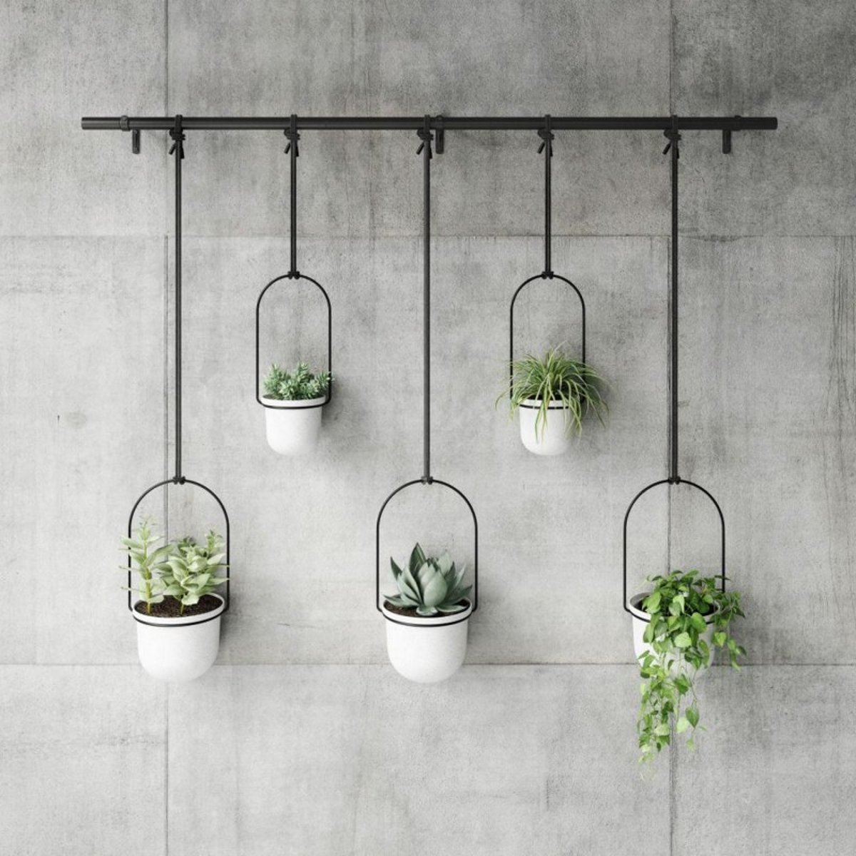 Porte-plantes suspendu TRIFLORA noir, blanc, UMBRA