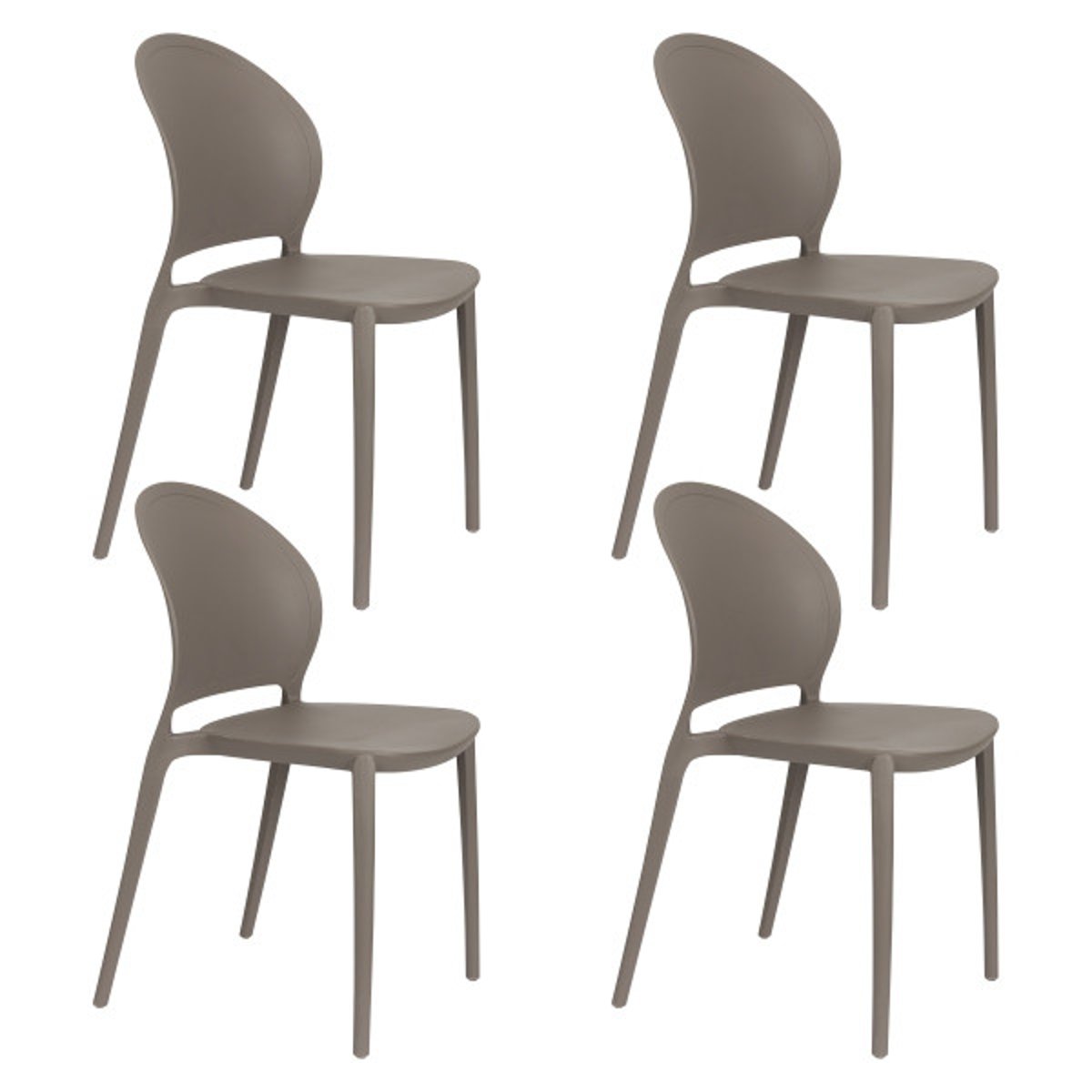 Chaise de jardin empilable (lot de 4), SJOERD gris, BOITE A DESIGN