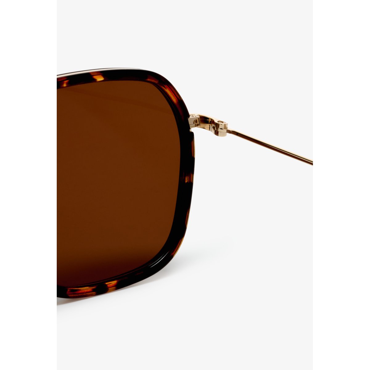 Lunettes de soleil carrées en métal écaille/verres marron, SUPERDRY
