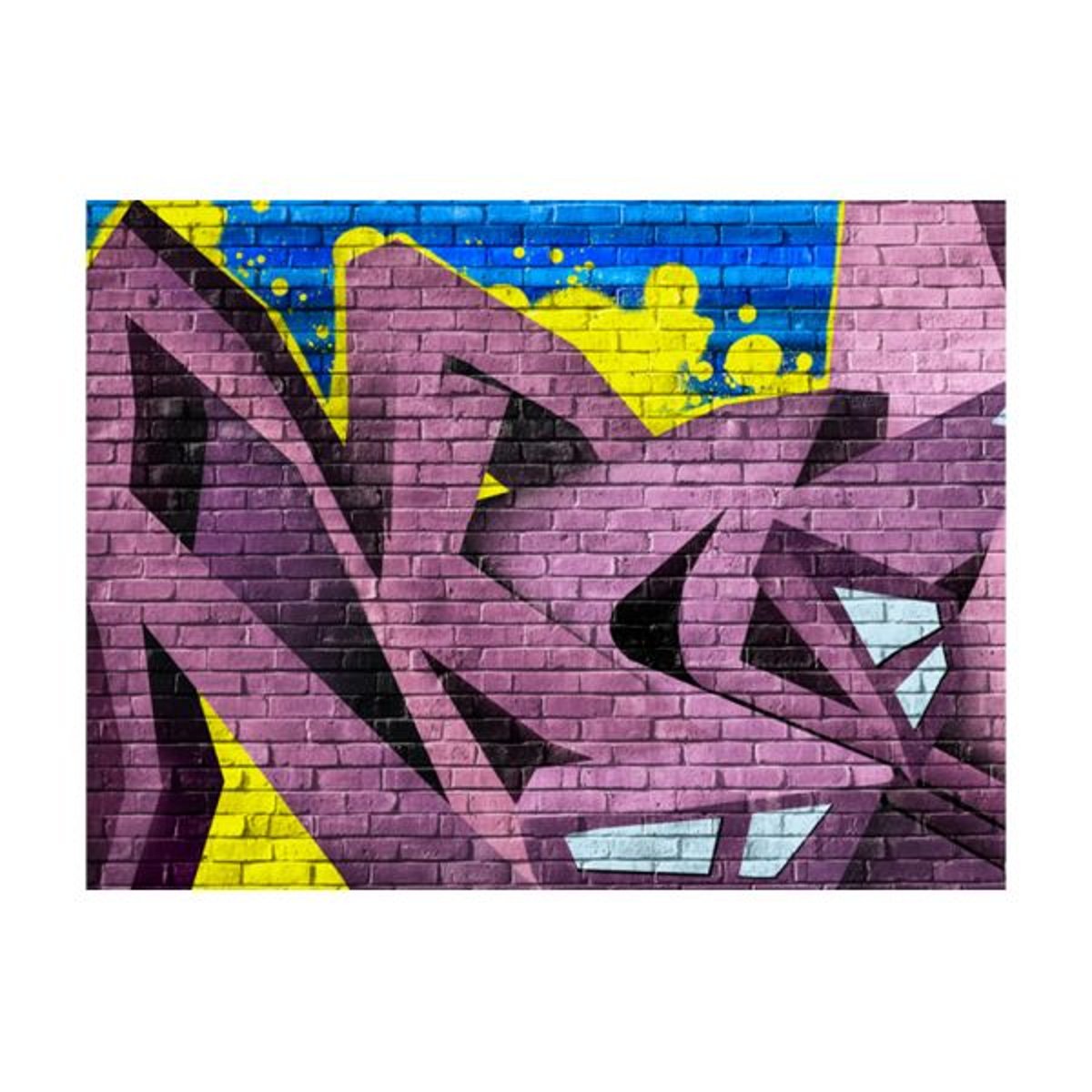 Papier peint intissé panoramique Street art Street art - graffiti jaune / doré, EDEN