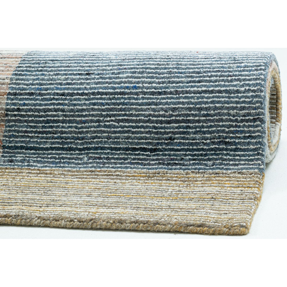 Tapis gabbeh New York Boxes fait main laine beige, THEKO