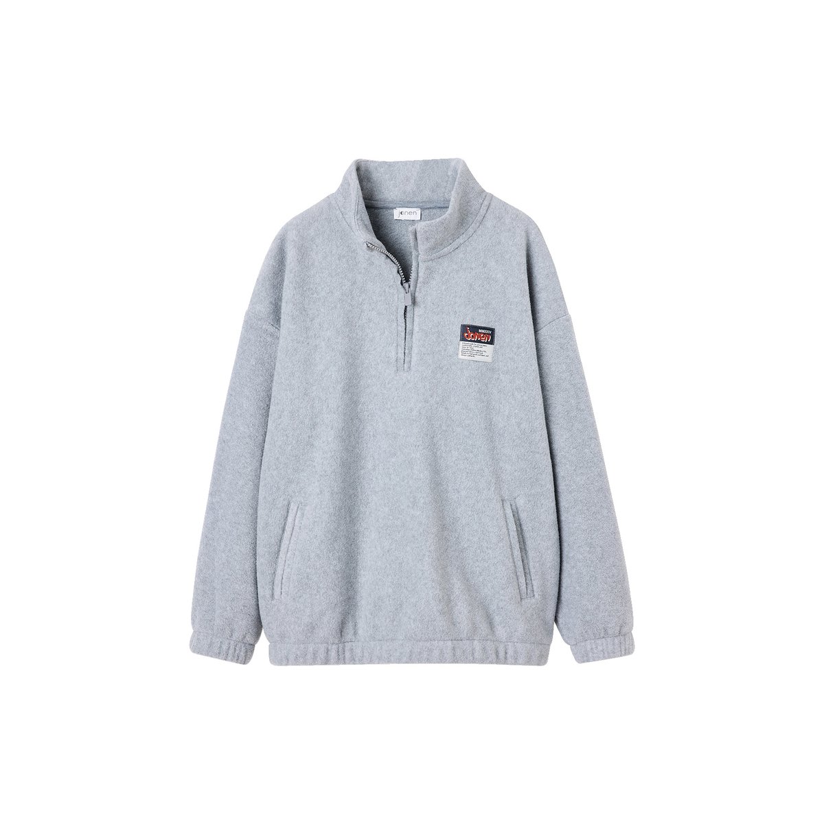 Sweat polaire col montant gris chiné, JONEN