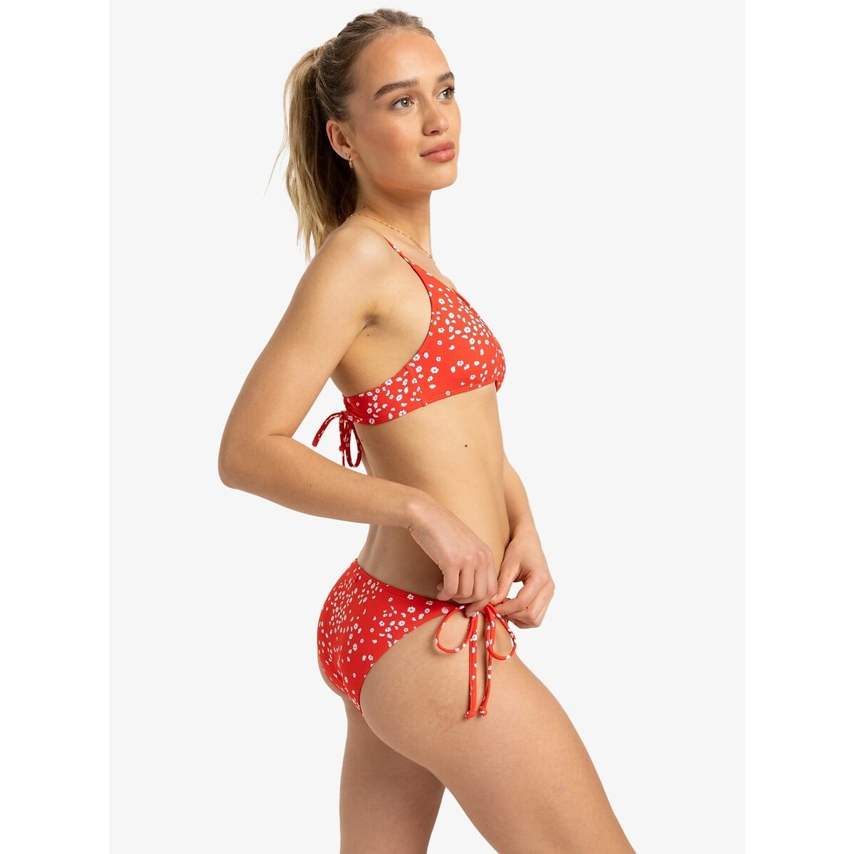 Maillot de bain 2 pièces Beach Classics imprimé fond rouge, ROXY