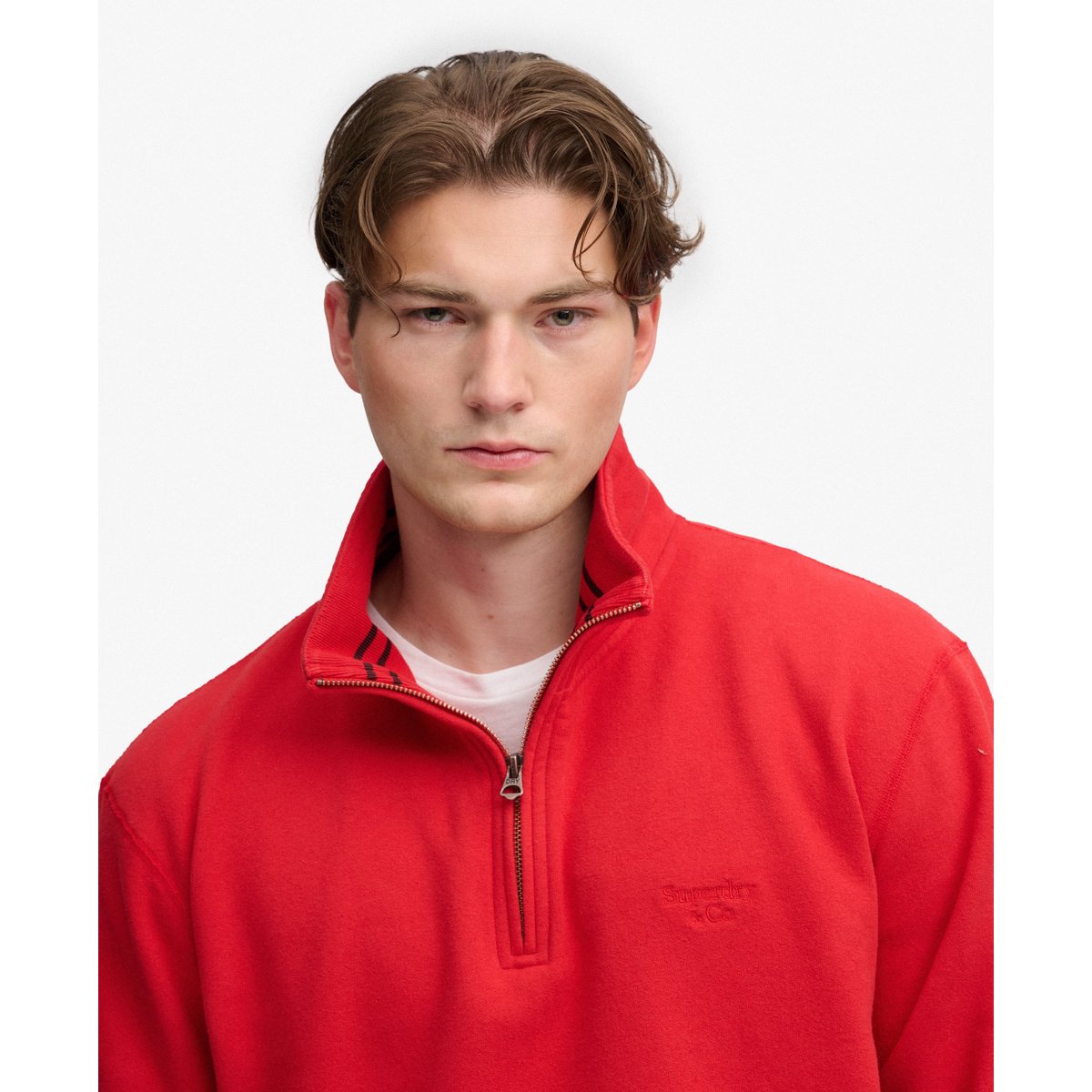 Sweat Essential Serif Logo Coupe Décontractée rouge basique, SUPERDRY