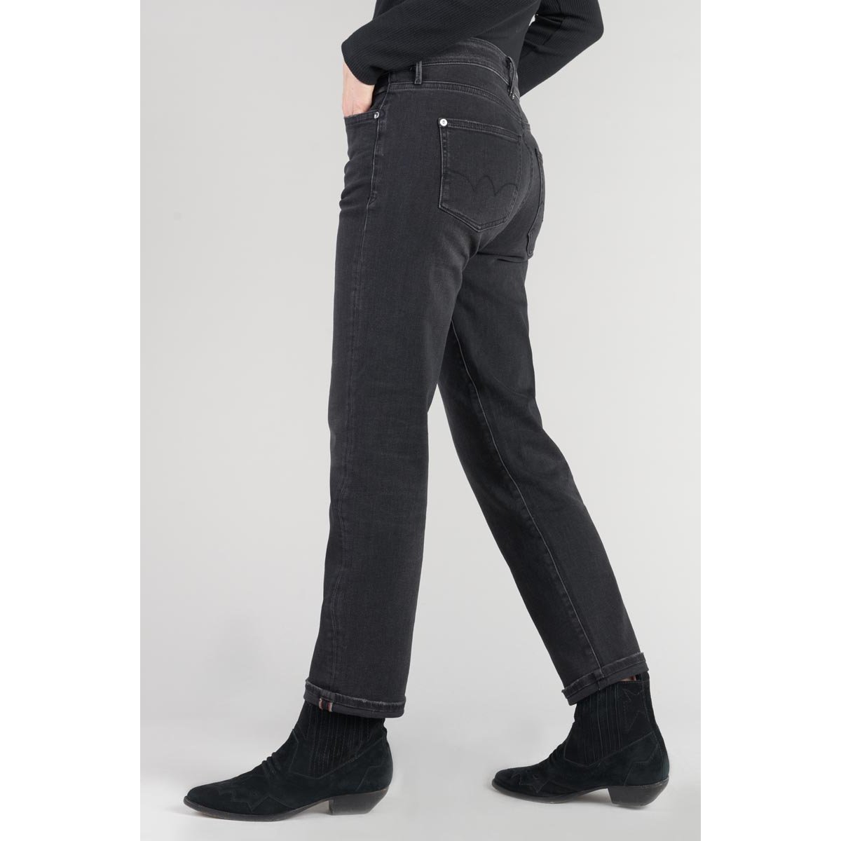 Jeans droite 400/18, 7/8ème black / black, LE TEMPS DES CERISES