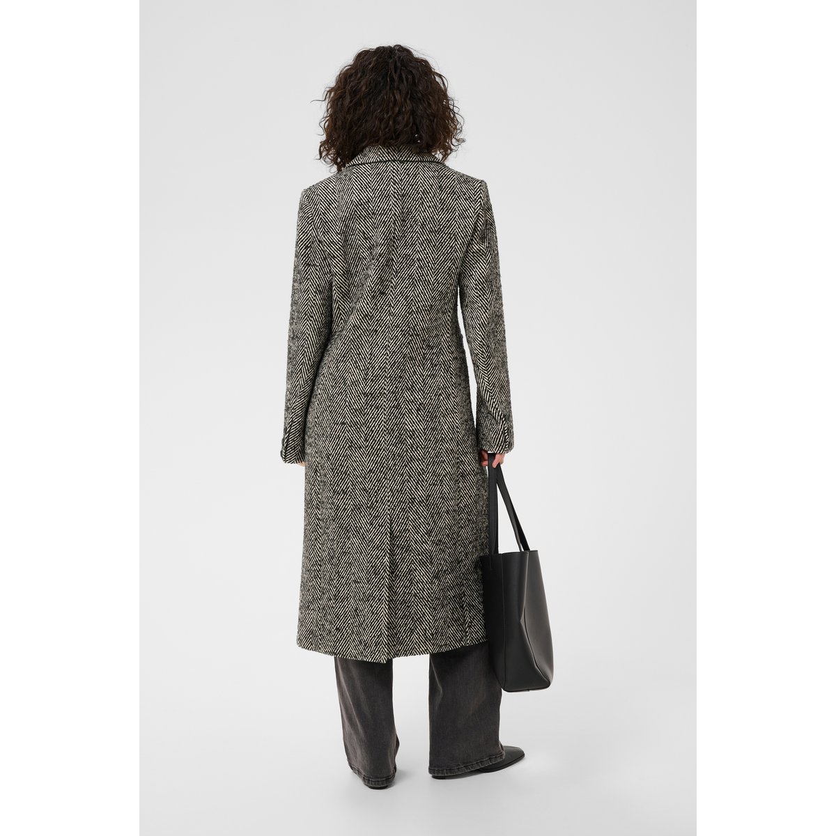 Manteau noir blanc black/chalk, KAFFE