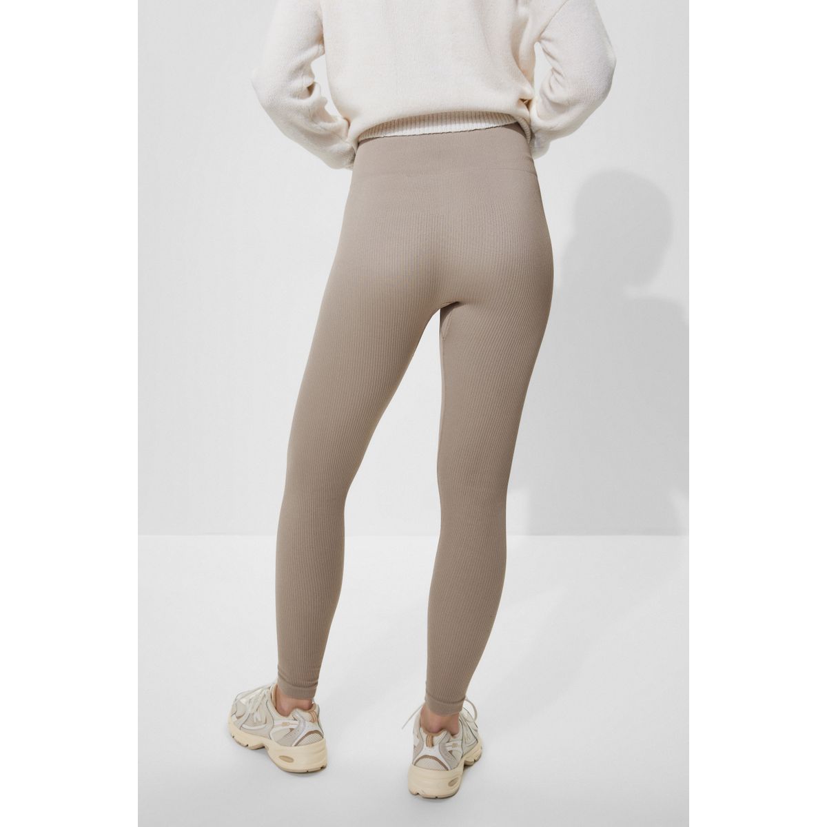 Legging taille haute côtelé couleur unie naturel, NEXT
