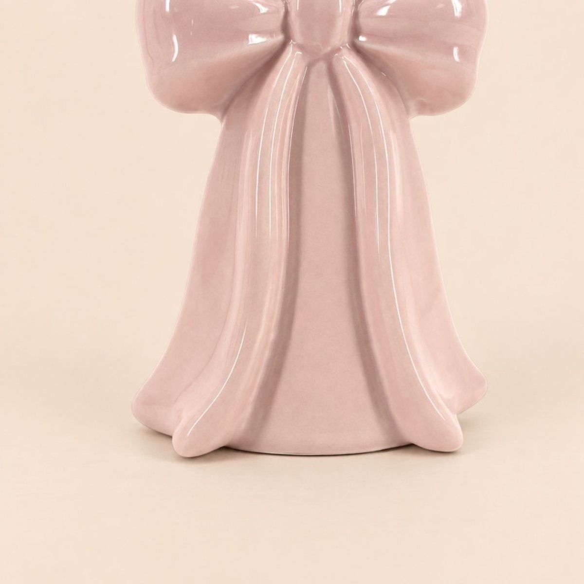 Set de 2 bougeoirs en céramique noeud violet et rose violet, ORNAMI