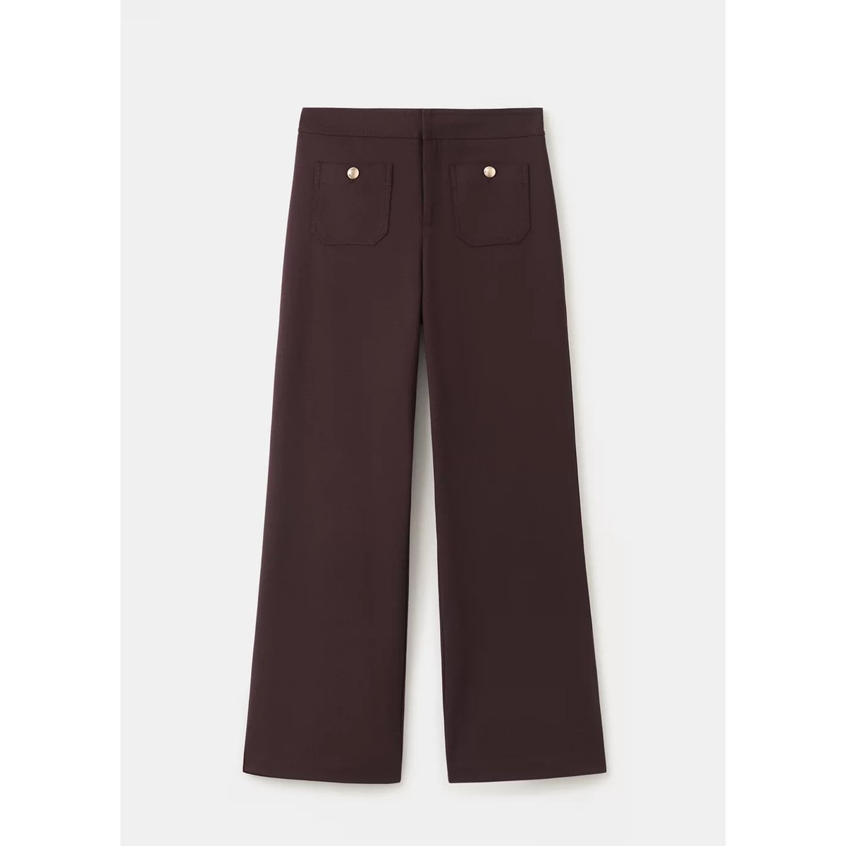 Pantalon droit boutons bijou lie de vin, MANGO