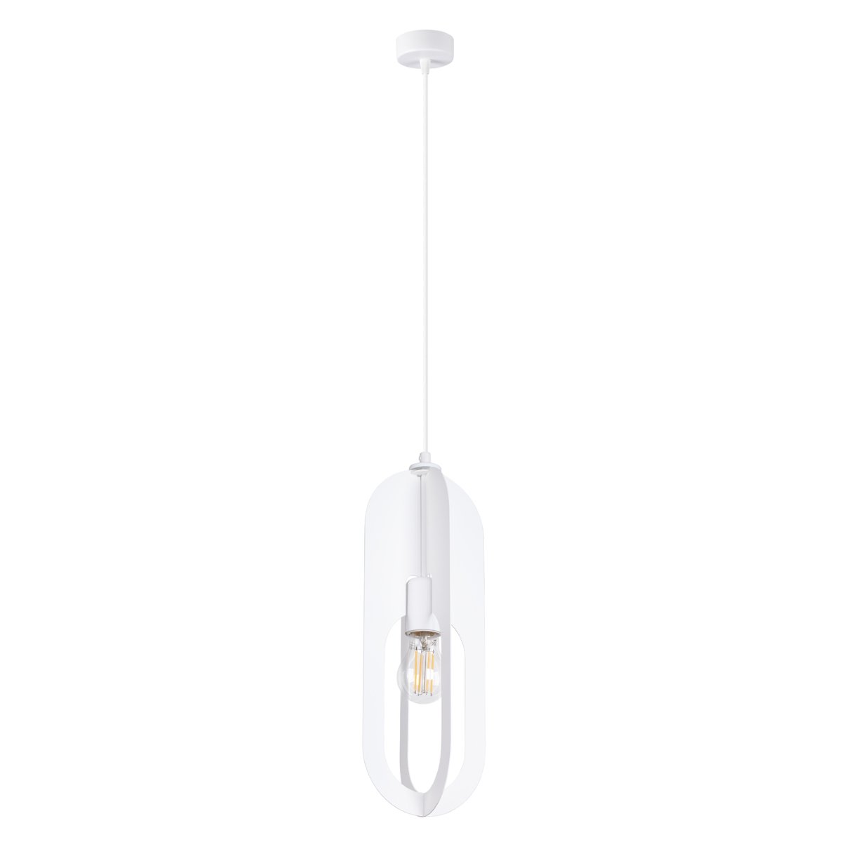 Lustre Acier Blanc E27 1 Nicus blanc, EDEN