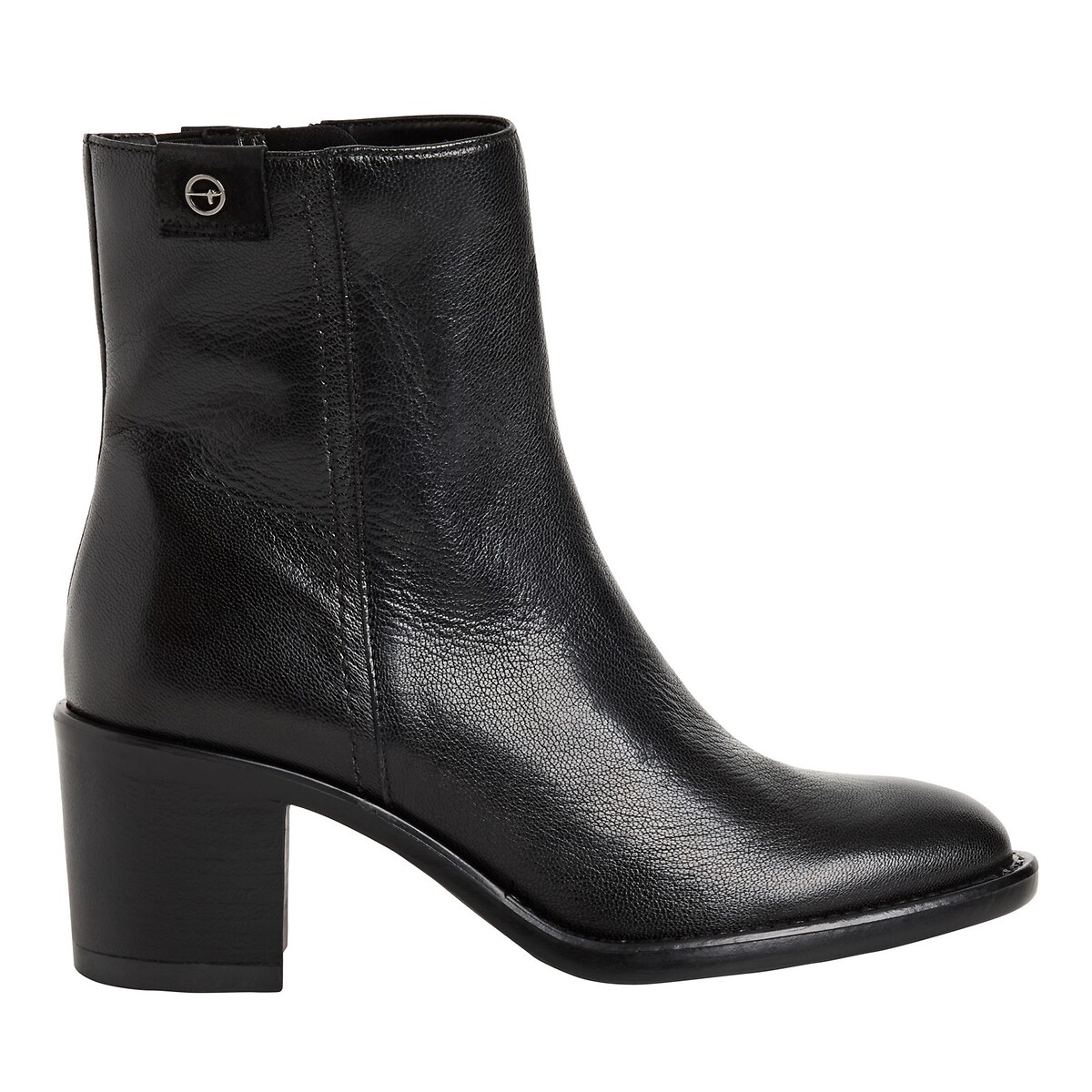 Bottines en cuir noir, TAMARIS
