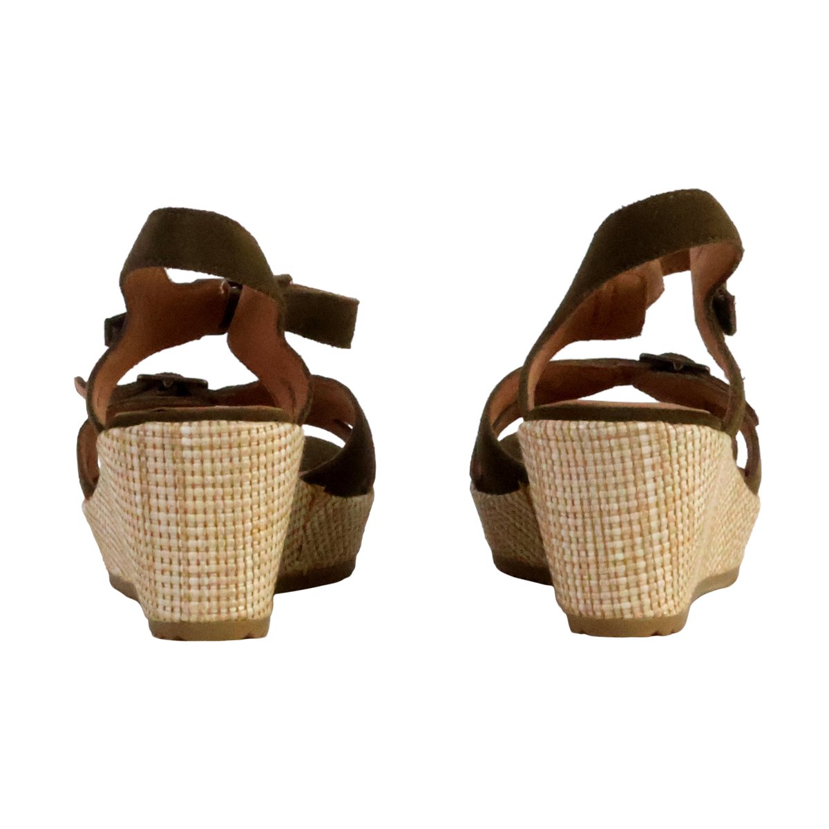 Sandale Compensée Cuir Esabel kaki, EMILIE KARSTON