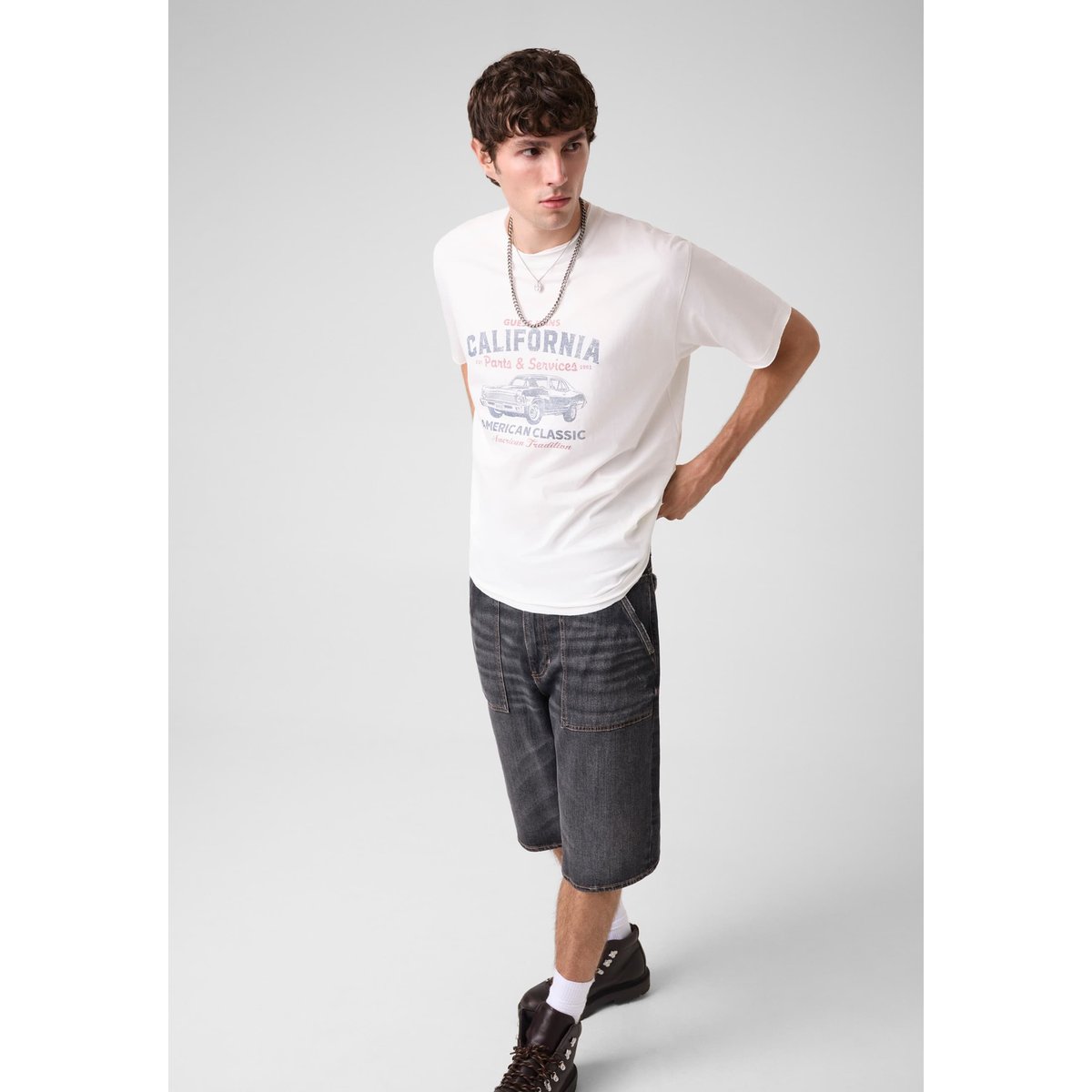 T-Shirt Imprimé blanc, GUESS JEANS