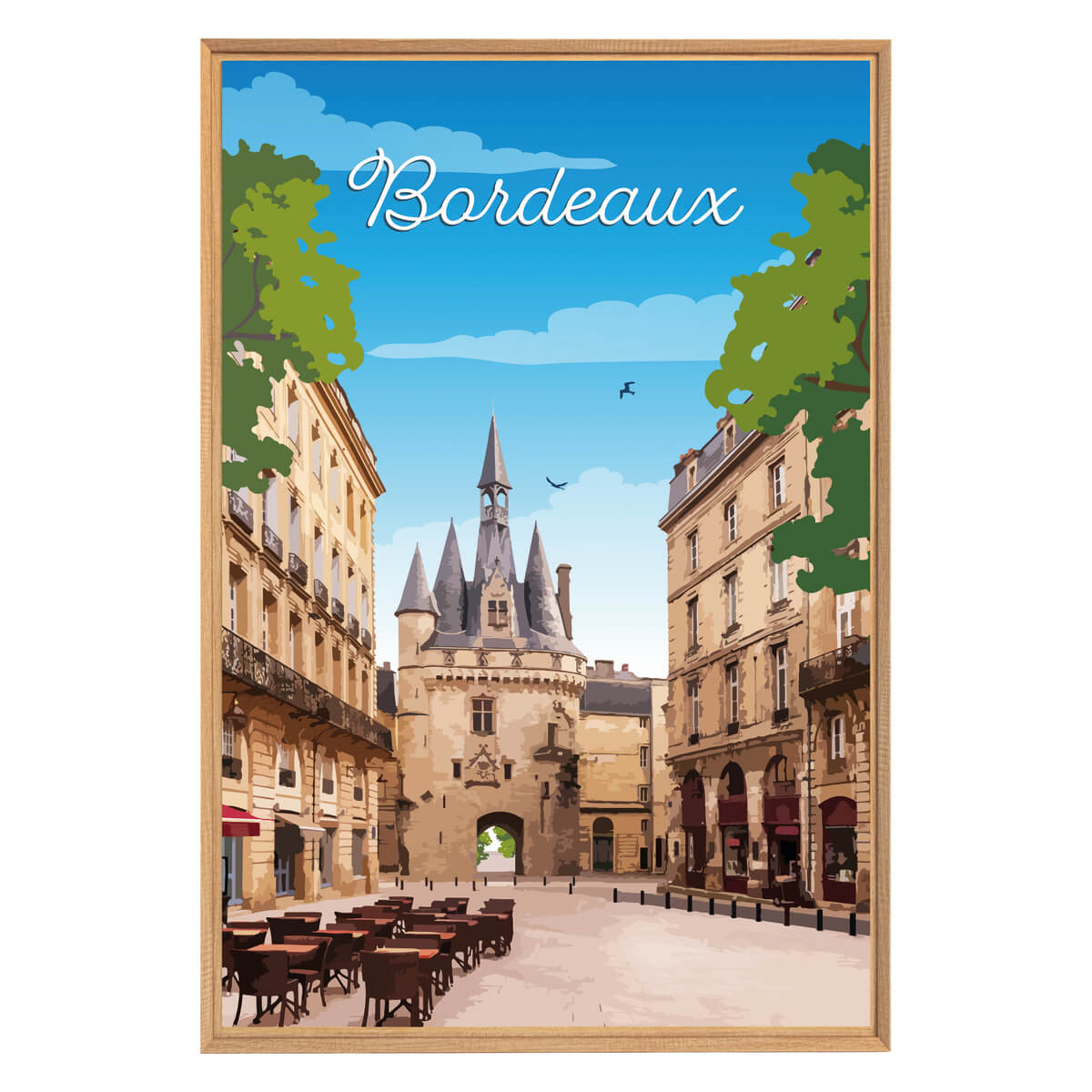Tableau Mural Illustration Ville De Bordeaux ILLUSTRATION multicolore-fibres de bois, CEANOTHE