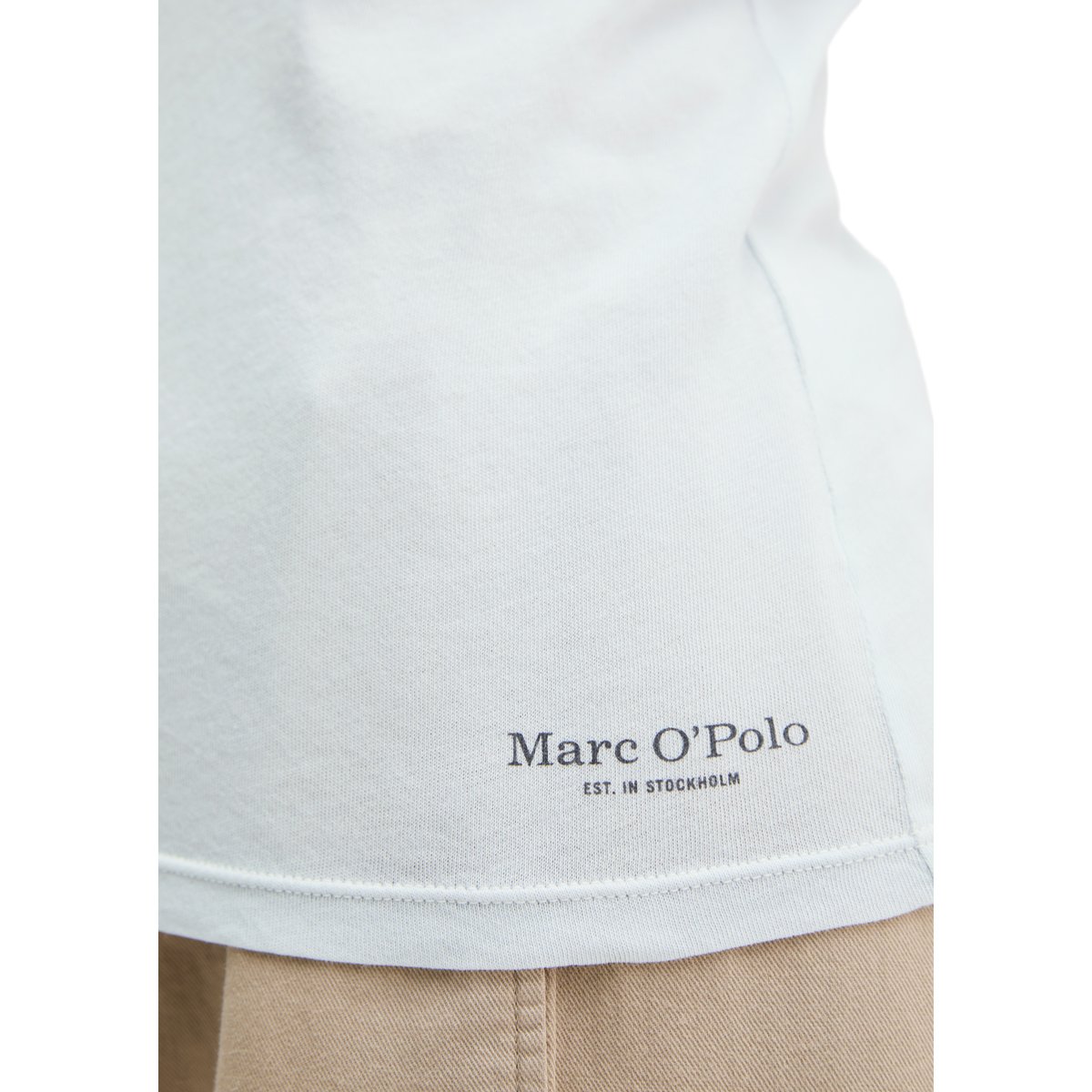 T-shirt slim en coton organique bleu clair, MARC O'POLO
