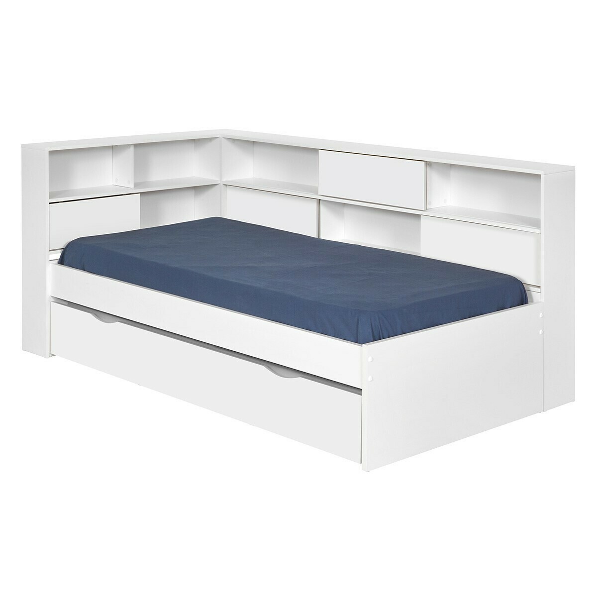 Pack lit cosy avec tiroir et matelas PLAY blanc, AKITEN RETAIL