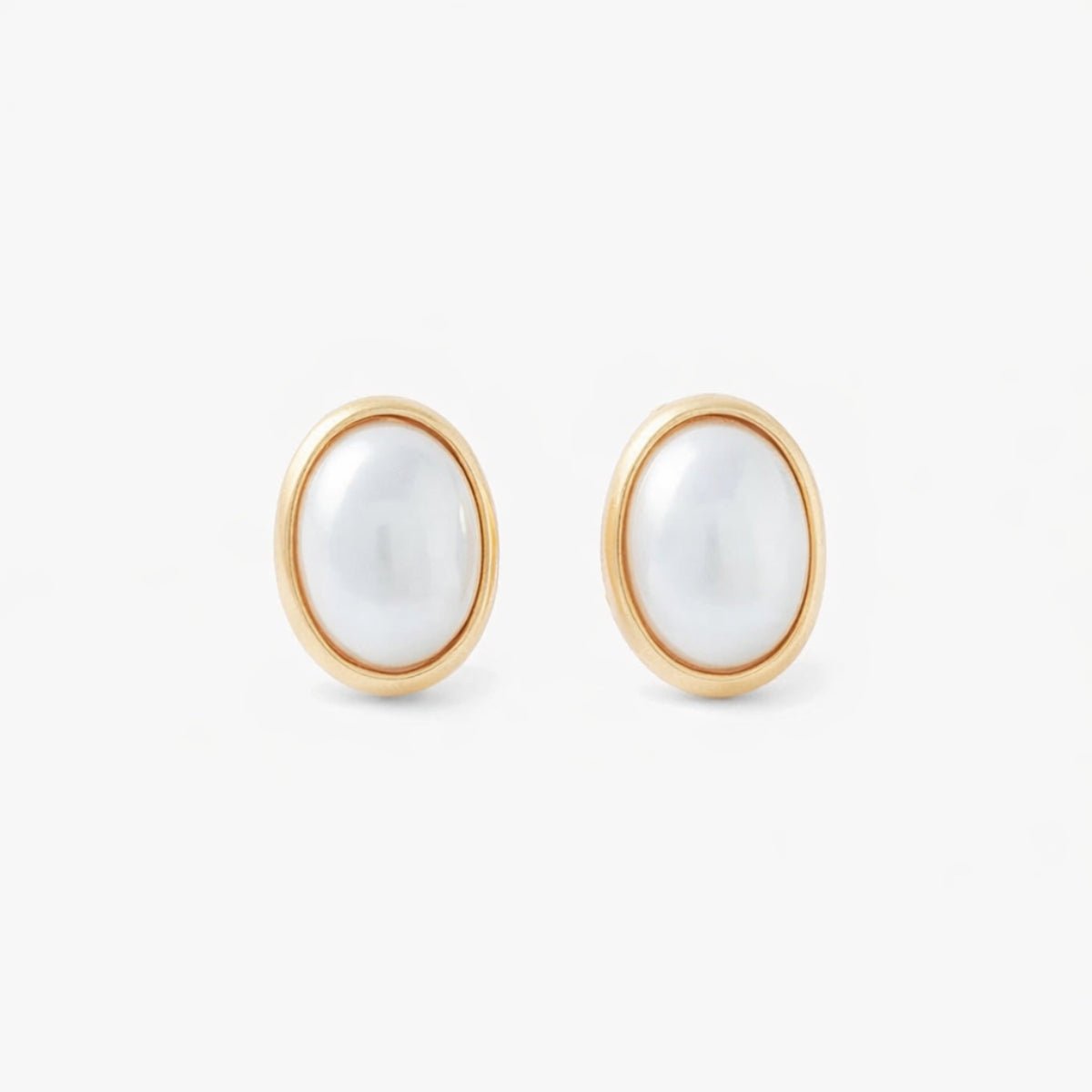 Boucles d'oreilles clips - perles ovales blanc, BALABOOSTE