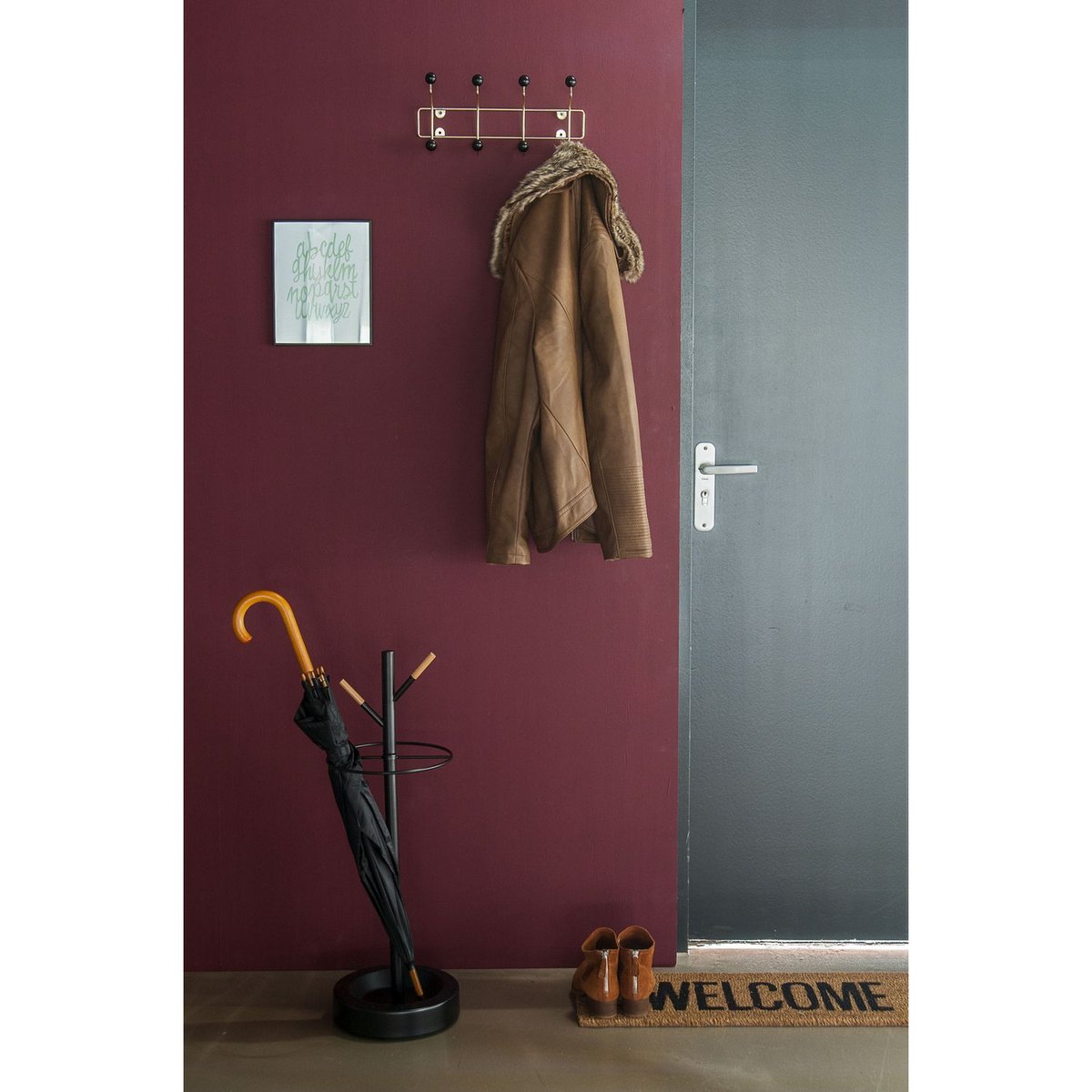 Paillasson en fibre de coco WELCOME noir, PRESENT TIME
