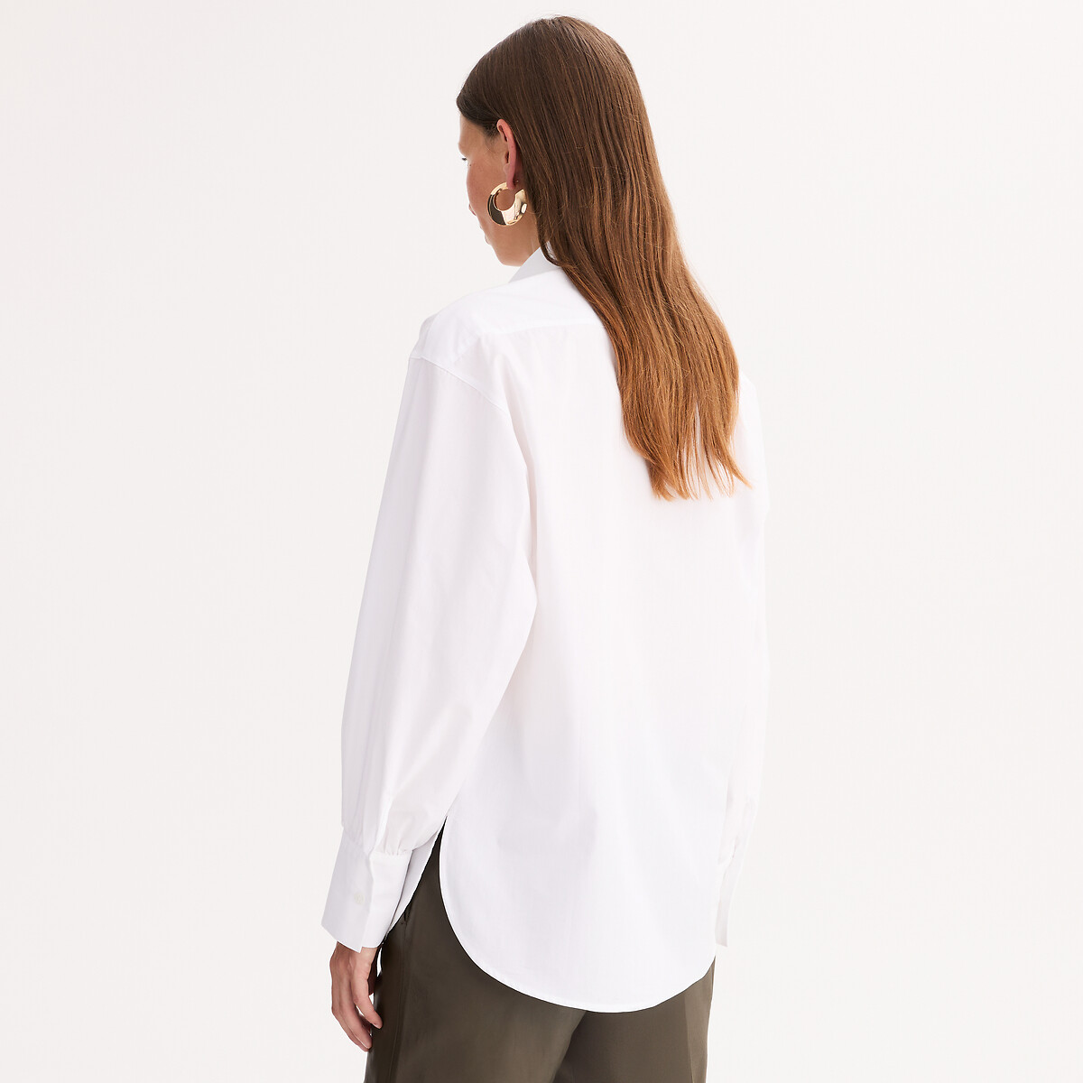 Cotton Long Sleeve Shirt white, ANNE WEYBURN