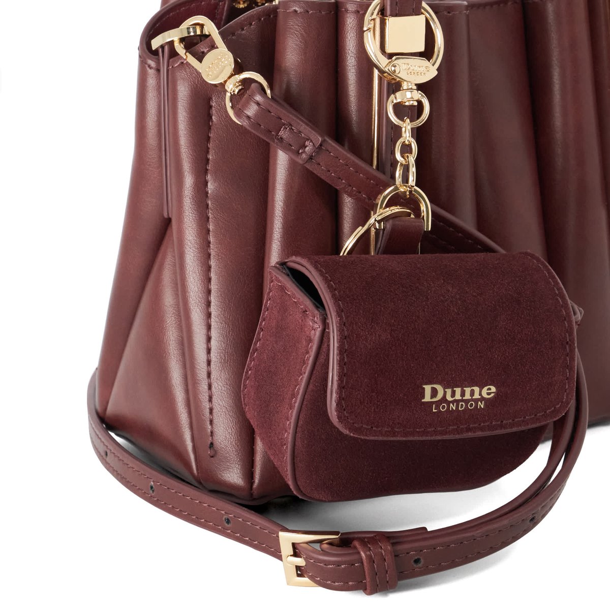 Mini sac fourre-tout plissé avec porte-monnaie - DINKYDOLLY burgundy-synthetic, DUNE LONDON