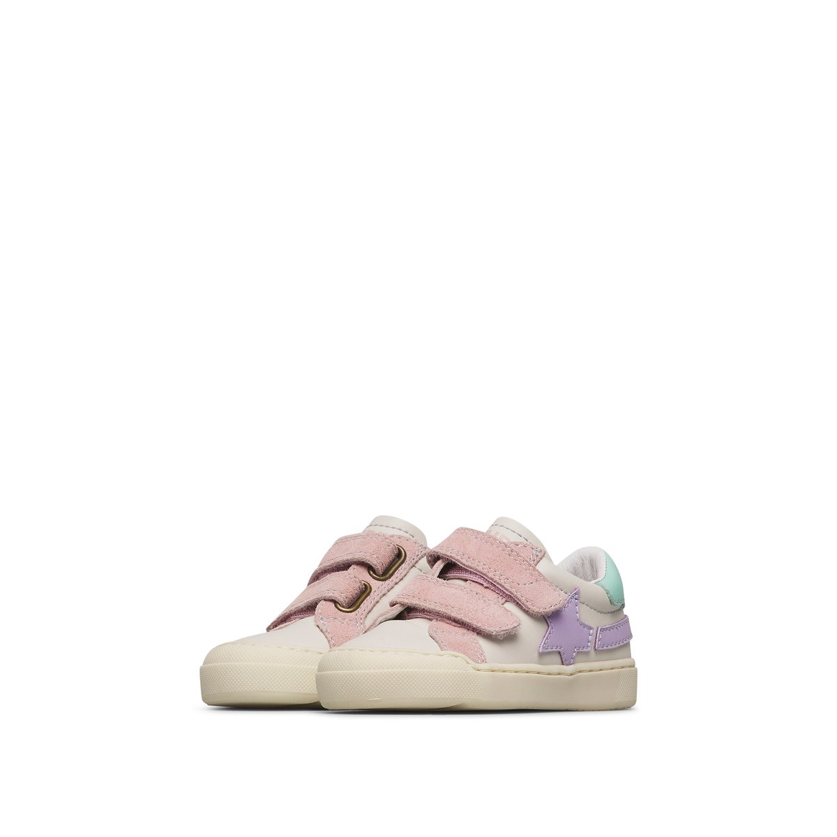 Sneakers en cuir et en daim SINGERY LOW VL. blanc-bleu, NATURINO