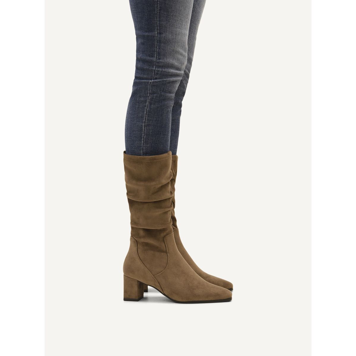 Bottine talon bloc marron cognac, CAPRICE