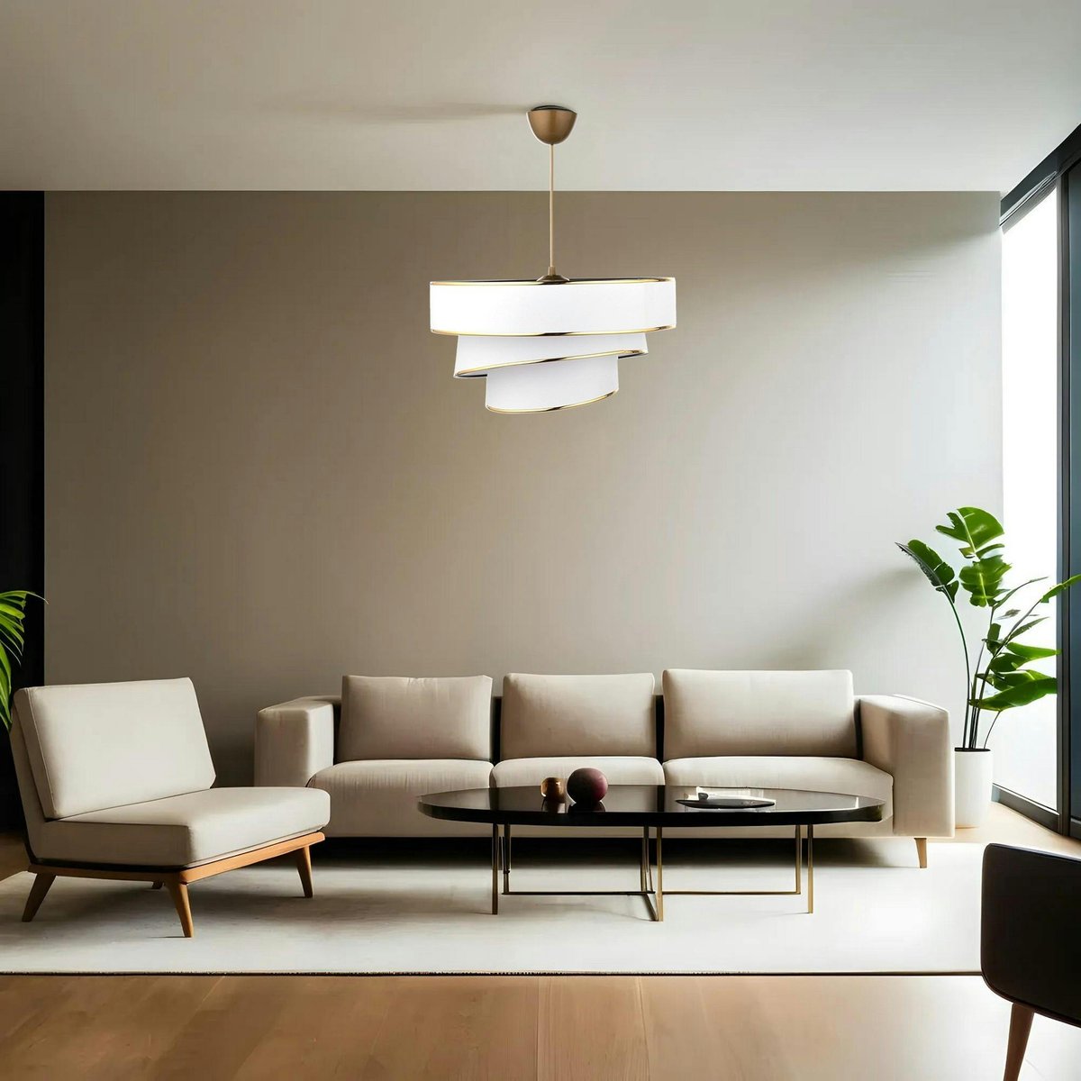 Suspension design - abat-jour triple ZURICH blanc, PIER IMPORT