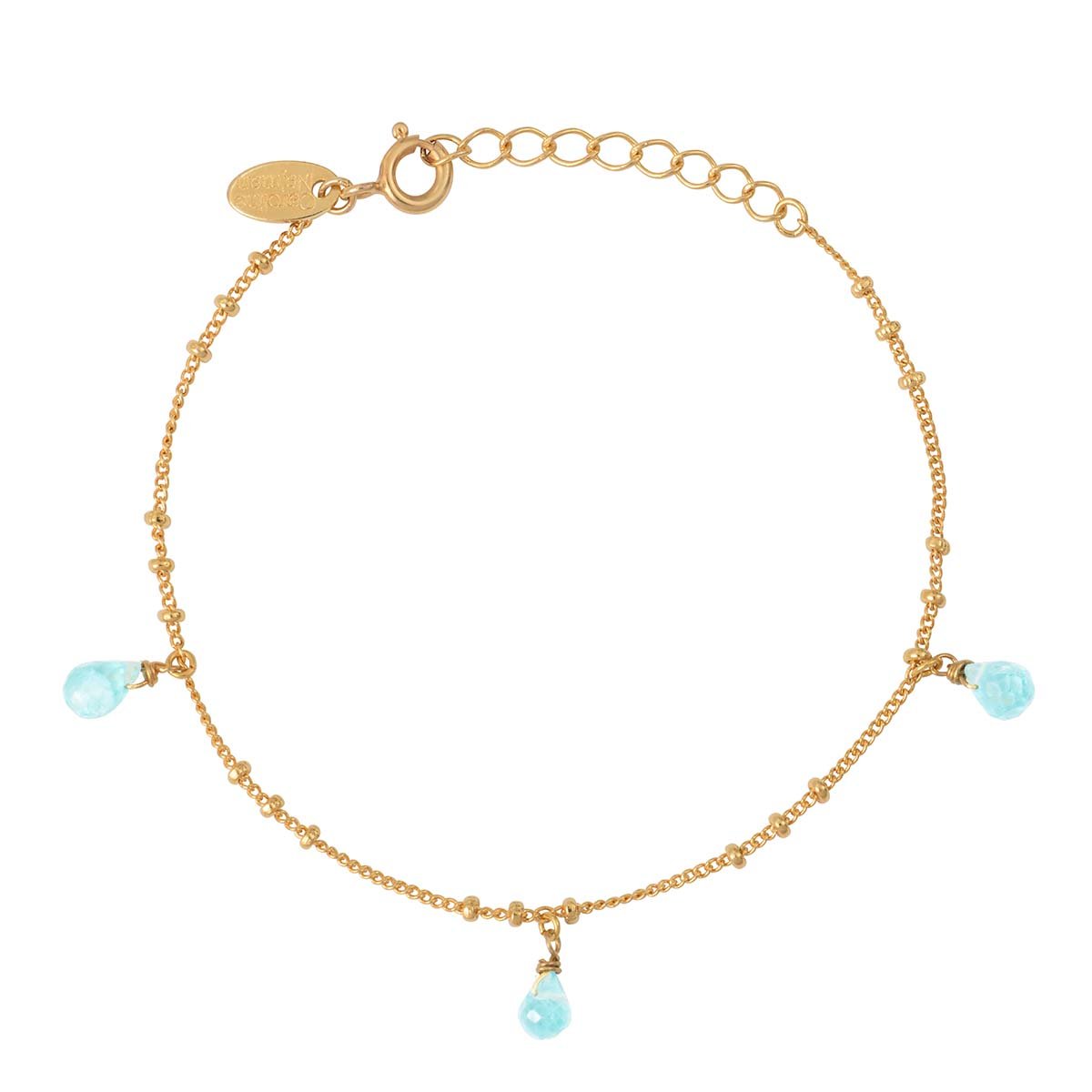 Bracelet aigue marine doré - danae bleu, CAROLINE NAJMAN