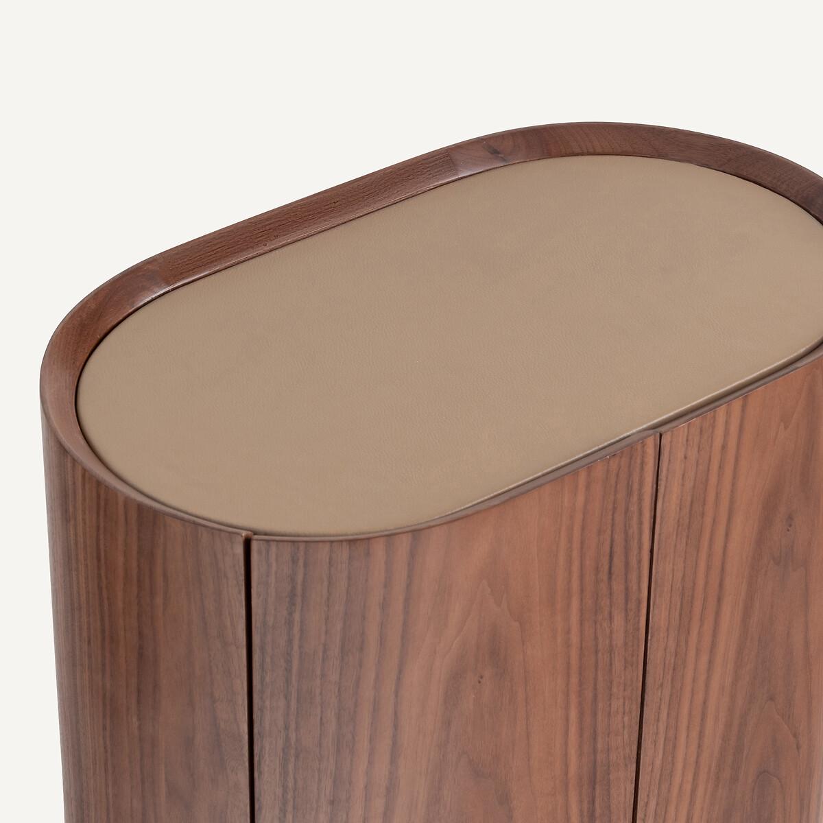 Aslen Bedside Table in Solid Walnut, Walnut Veneer and Leather walnut, AM.PM