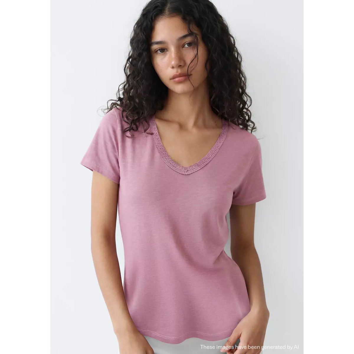 T-shirt 100 % coton rose pastel, MANGO TEEN
