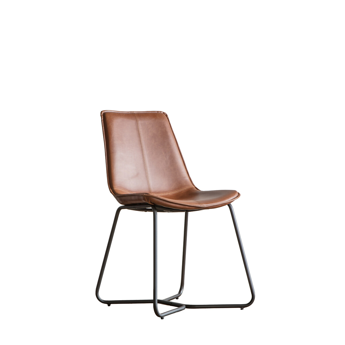 Hines Industrial Faux Leather Chairs (Set of 2) brown              , ÉDITÉ