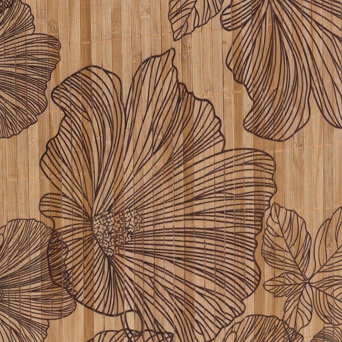Panier à Linge Bambou Blackflora beige, ATMOSPHERA