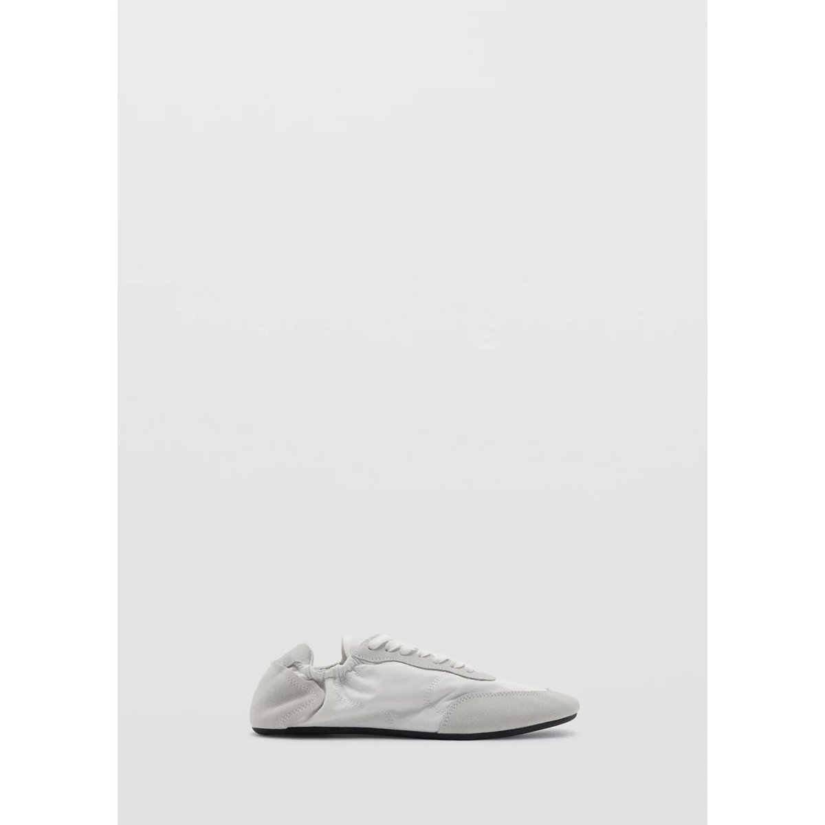 Baskets en cuir lacées blanc, MANGO